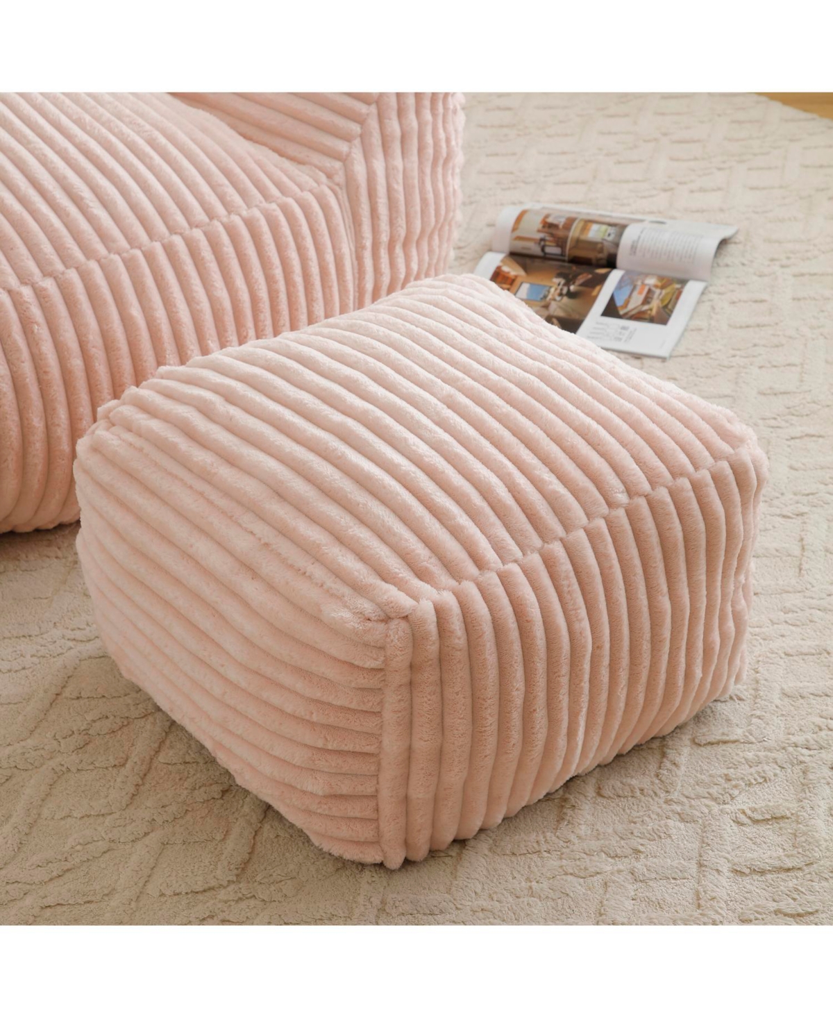 Streamdale Furniture Giant Plush Bean Bag Chair with Footstool