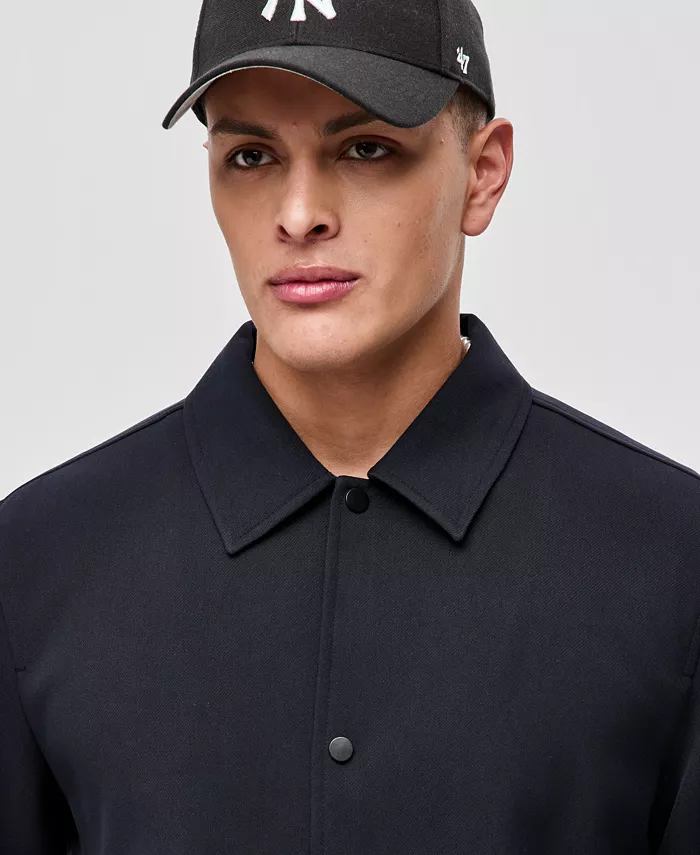 Men's Relaxed Solid-Color Coach's Jacket - thumbnail 3