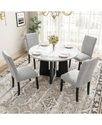  5-Piece Round Dining Set Chairs & 43" Table