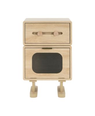 Robot Side Table with Rotating Top & Storage