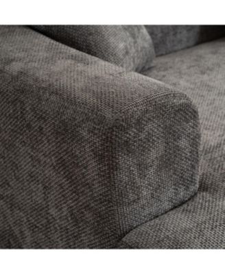 Curved Corduroy Sofa with Pillows