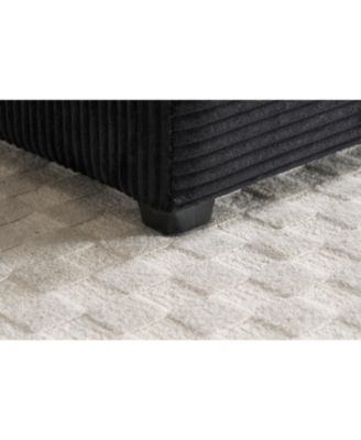 Corduroy Chaise Lounge Sofa with Ottoman & Storage