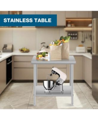 Stainless Steel Kitchen Prep Table w/ Under Shelf