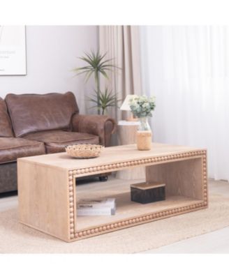 Streamdale Rustic Beaded Edge Coffee Table - Natural Finish