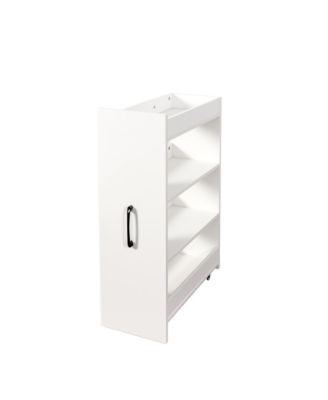 70.87" Display Cabinet, 4-Tier Pull-Out Shelf, 2 Glass Doors, Modern Bookshelf