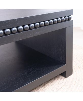 Modern Coffee Table - Beaded Trim, Open Shelf