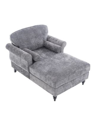 Oversized Chenille Chaise Lounge Sofa Bed