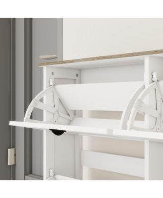 Storage Cabinet - 3 Flip Drawers, 1 Drawer - Antique White