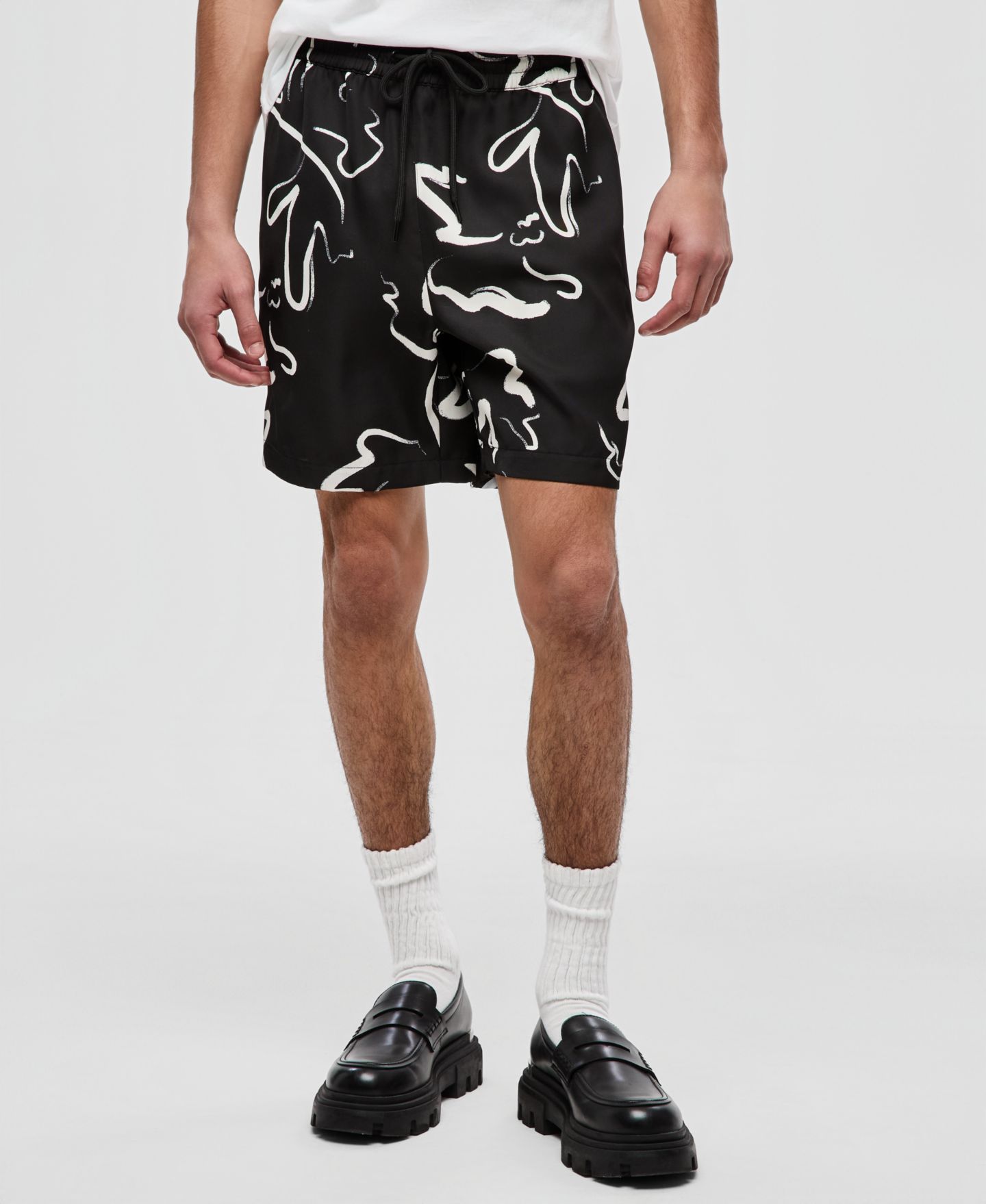 Мужские шорты Mode of One Printed Woven Pull-On, цвет: Чёрный — фото 3