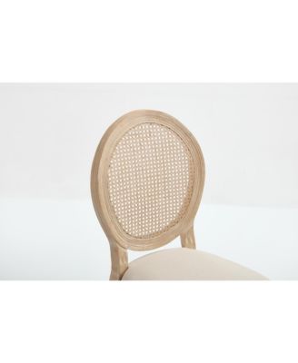 French Country Rattan Back Dining Chairs (Set of 2)