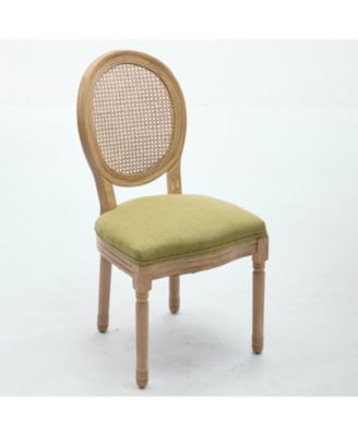 Set of 2 French Style Linen Dining Chairs