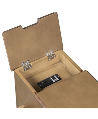 Streamdale Vintage Flip Top End Table with USB & Drawer