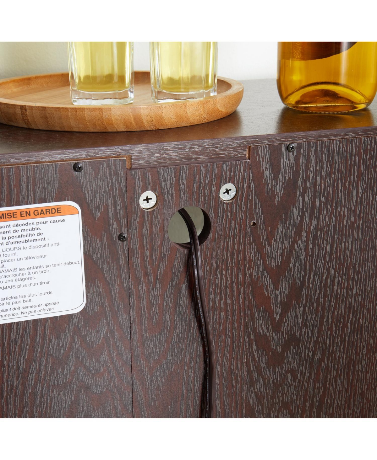 Streamdale Furniture Cherry Curio Cabinet - Lighted Display, Mirrored Back