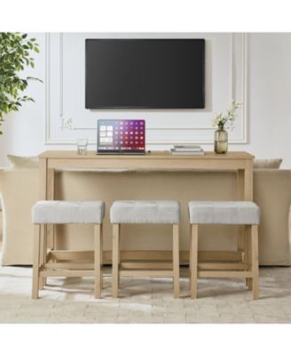 59" Bar Table Set w/ Power Outlet & 3 Stools