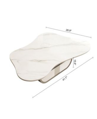 Butterfly Coffee Table - Sintered Stone Top, Storage & Drawer