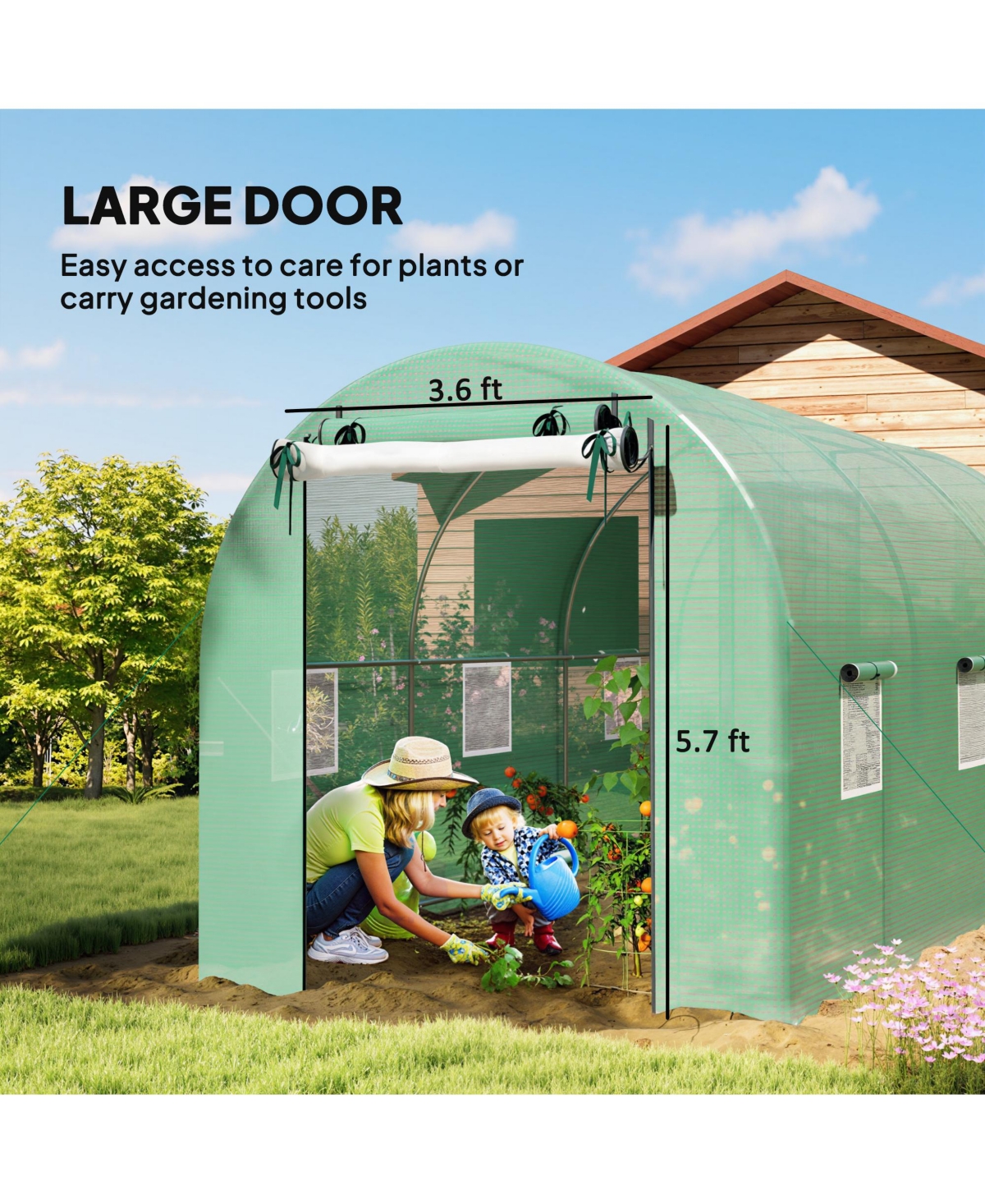 Outsunny Hoop house with Support Rods, Walk-in house,