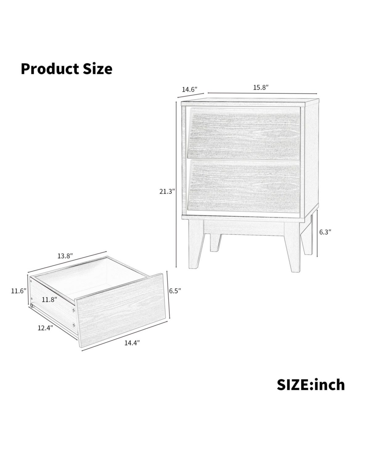 Streamdale Furniture Streamdale Mid-Century Nightstands with Beveled Design