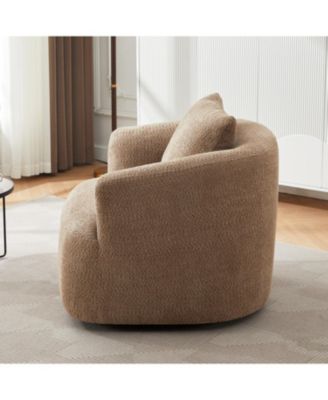 360 Swivel Accent Barrel Chair with Throw Pillow