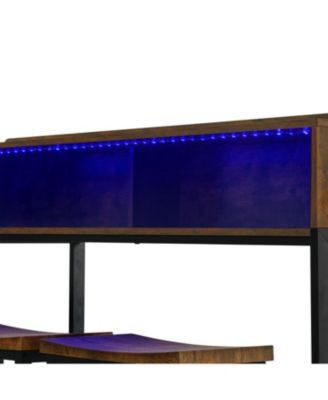 59" Bar Table Set with Power LED & 3 Stools