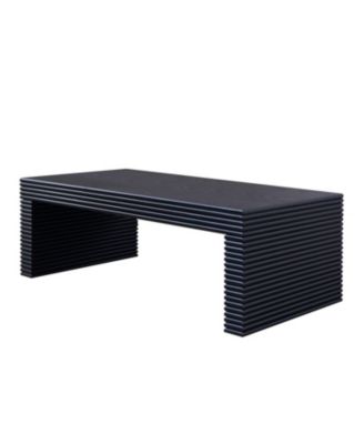 Modern Black Ribbed Coffee Table