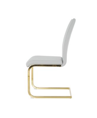  Modern Glass Circle Table & Grey PU Dining Chair Set (5)