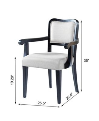 Upholstered Dining Chairs (Set of 2) - Beige Fabric, Hardwood Frame