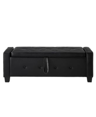 + 48" + Faux Leather + Tufted + Storage Ottoman Bench