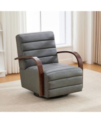 30.7" Swivel Accent Chair - Tufted Lounge Reading Chair - Gray