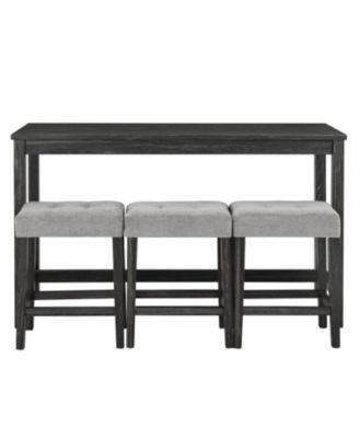 Industrial Bar Table Set with Power Outlet