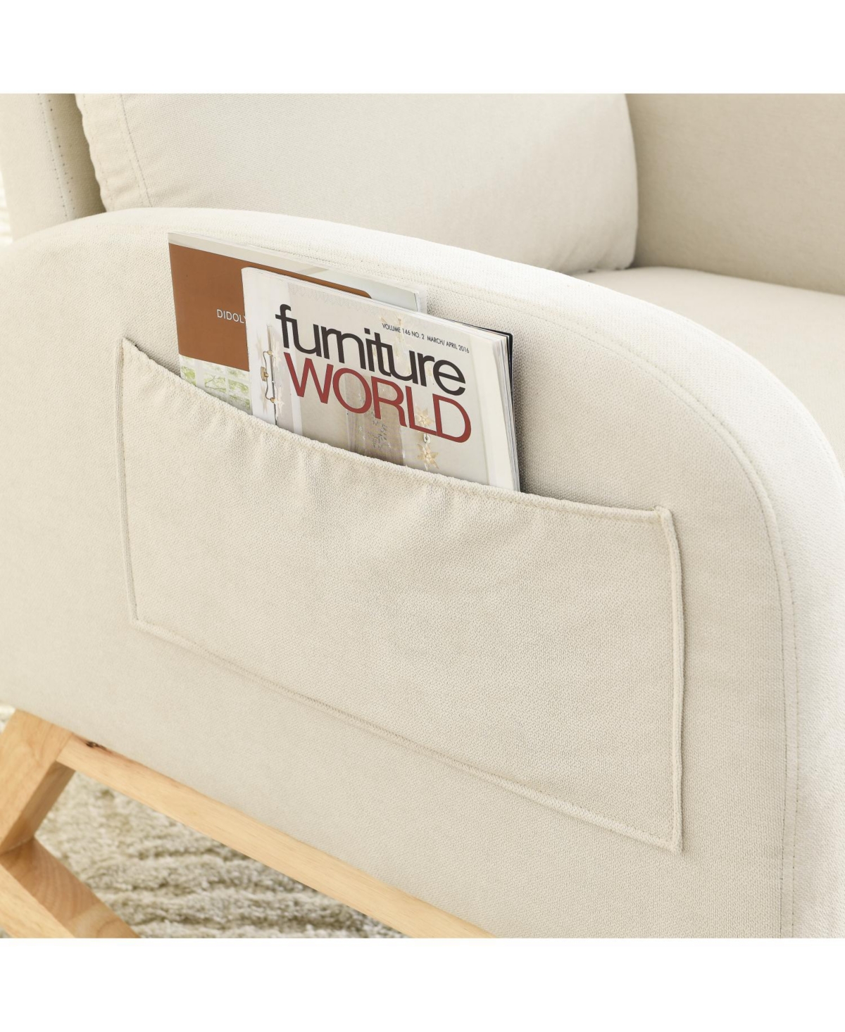 Streamdale Furniture 27.6" Modern Rocking Chair with High Back & Pockets