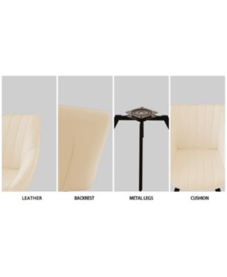 Black MDF 31.5" round dining table set with 2 faux leather chairs