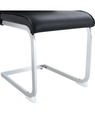 Arch Dining Chairs - Black PU, Silver Legs (Set of 8)