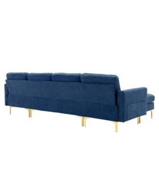 L-Shape Convertible Sectional Sofa with Ottoman