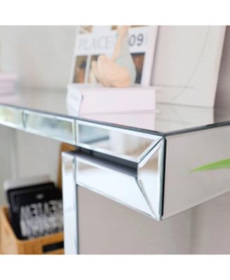 Luxury Fluted Mirror Console Table