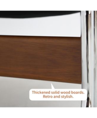 Leather Chair with Metal Legs (Black)