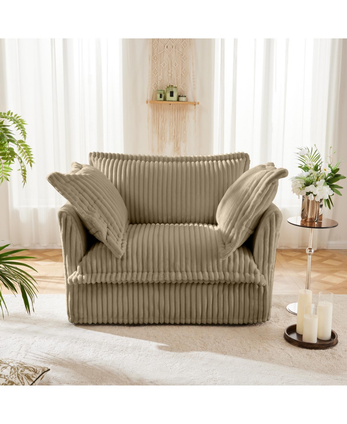 Streamdale Furniture Camel Corduroy Slipcovered Armchair