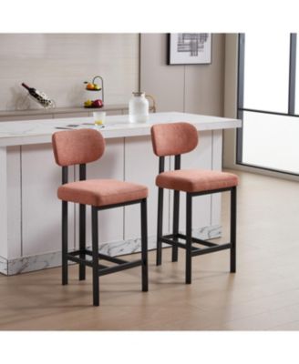 Upholstered Counter Height Bar Stools - Set of 2