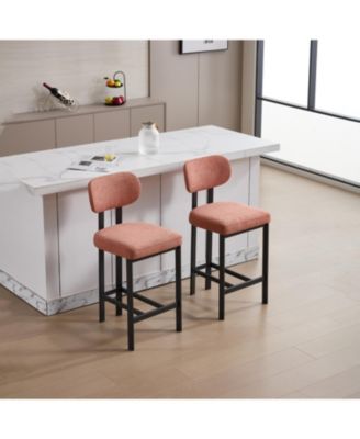 Upholstered Counter Height Bar Stools - Set of 2