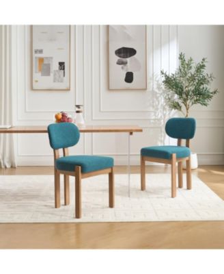 Modern Fabric Upholstered Dining Chairs (Set of 2)