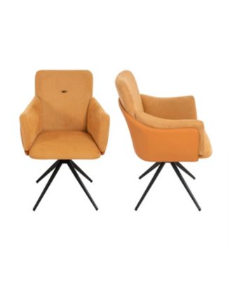 Swivel Upholstered Dining/Desk Chairs (Set of 2 Orange)