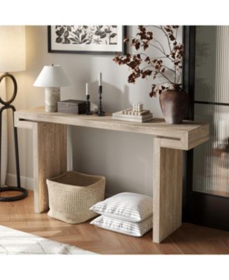 60" Rustic Farmhouse Console Table, Distressed Wood Finish