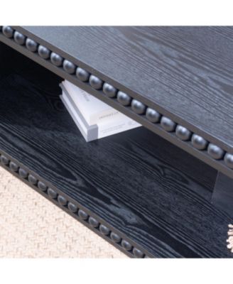 Beaded Edge Coffee Table - 47.6" Rectangular, Open Shelf