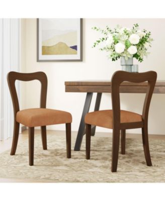 Dining Chair Without Arm(walnut+caramel) Set of 2
