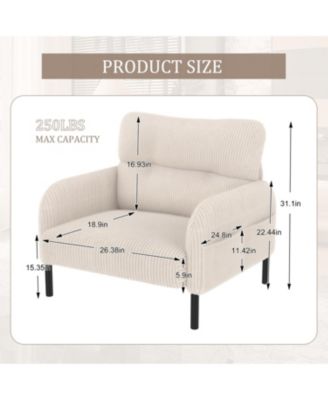 Corduroy Wide Seat Chair - Living Room/Bedroom