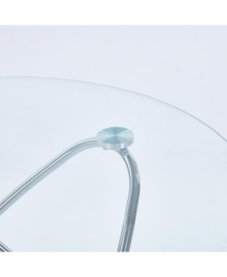 Modern Tempered Glass Dining Table with Chrome Legs