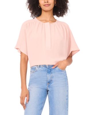 Women's Front Shirring Crewneck Blouse