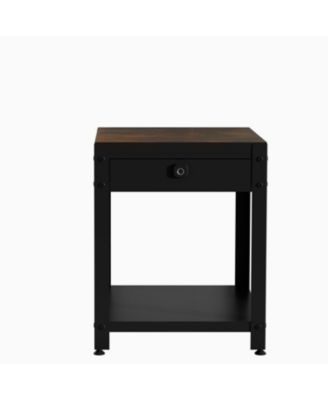 Square Double-Layer Coffee Table w/ Hidden Compartment & Fingerprint Lock