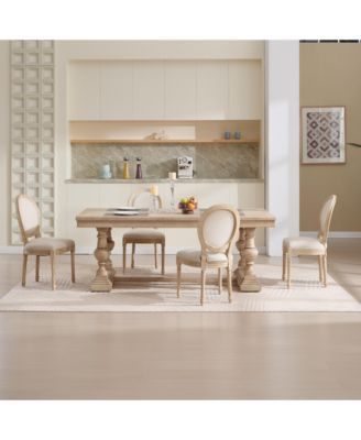 French Country Upholstered Dining Chairs, Set of 2