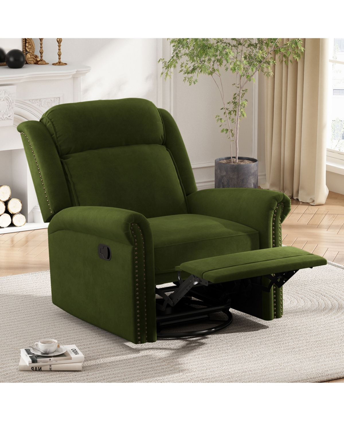 Streamdale Furniture Streamdale 360 Swivel Rocking Recliner, Adjustable Back
