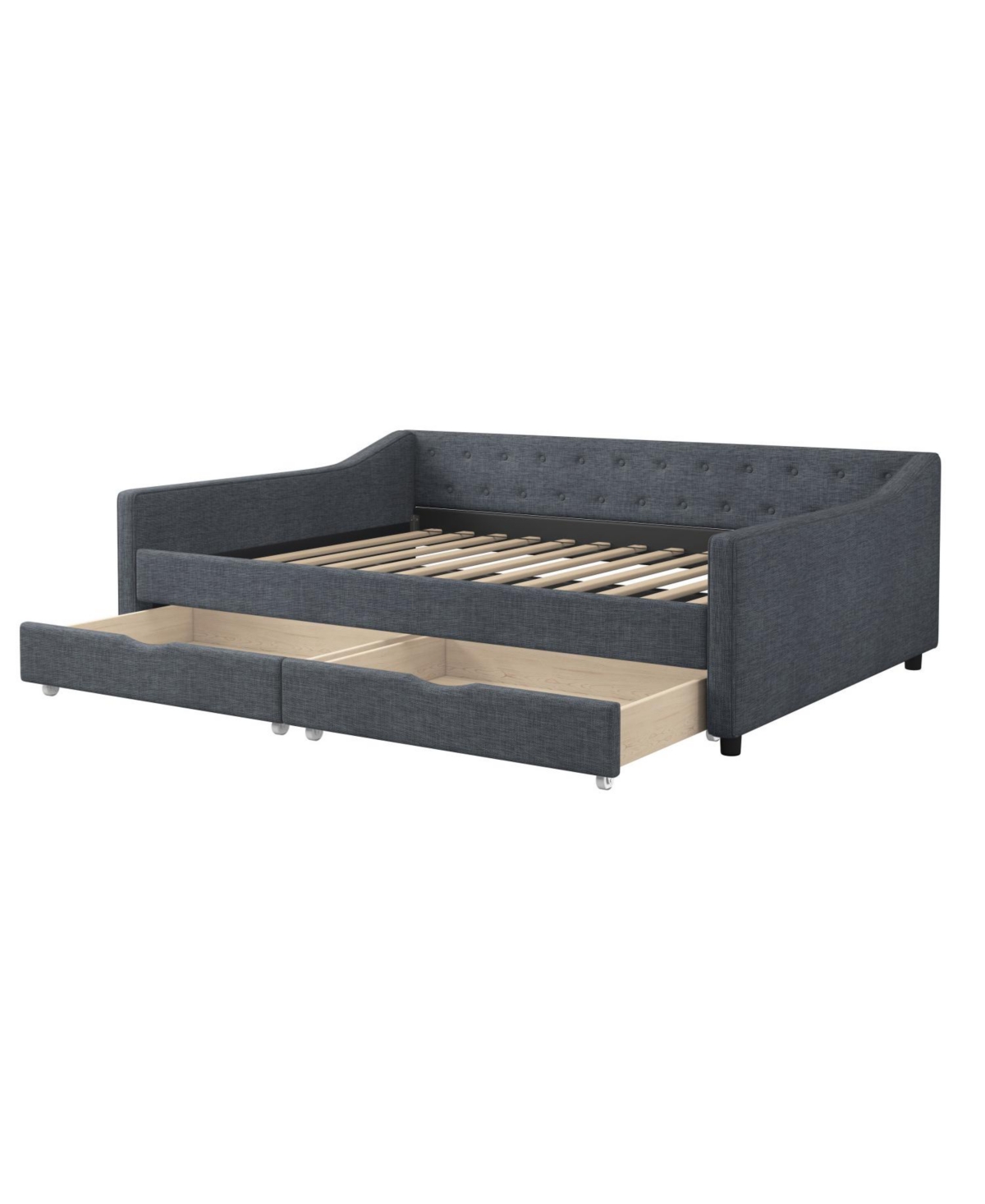 Streamdale Furniture Upholstered Daybed with Drawers & Tufted Back